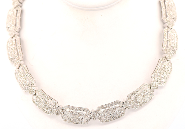 14K White Gold Diamond Necklace