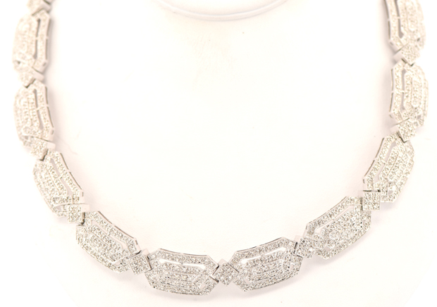 14K White Gold Diamond Necklace