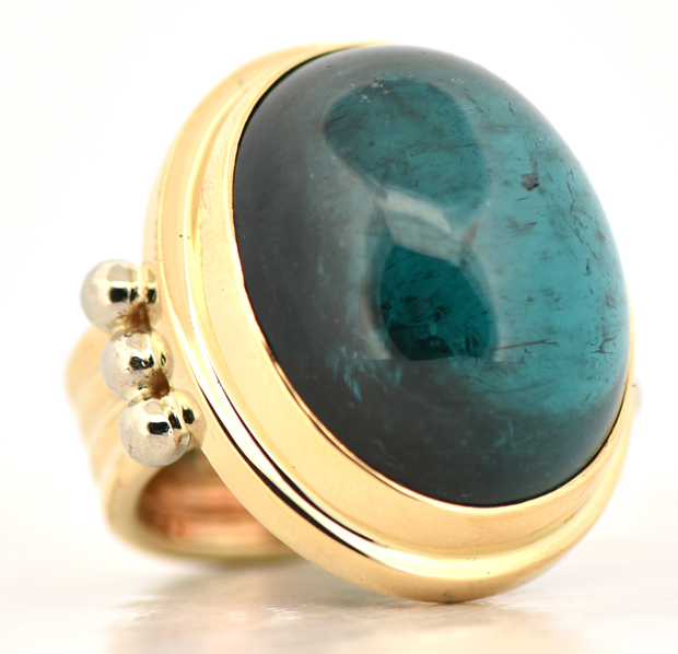 18K Yellow Gold Tourmaline Ring, SGL #240827D-SJ