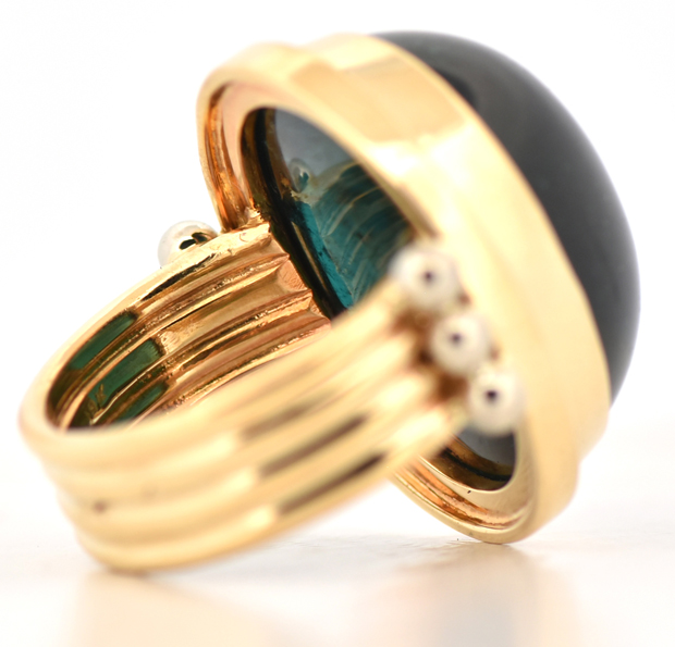 18K Yellow Gold Tourmaline Ring, SGL #240827D-SJ
