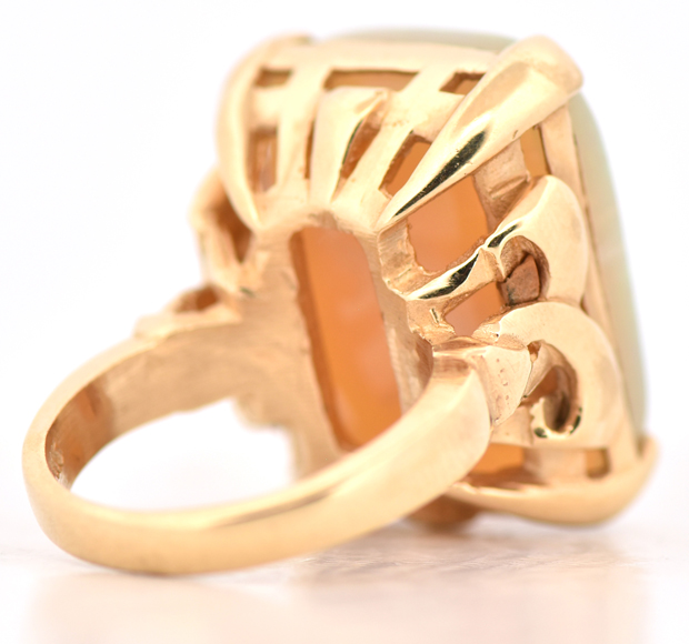 14K Yellow Gold Opal Ring, SGL #240827K-SJ