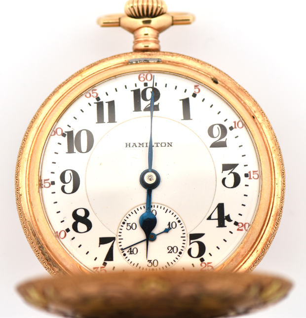 14K Yellow Gold Hamilton Pocket Watch 