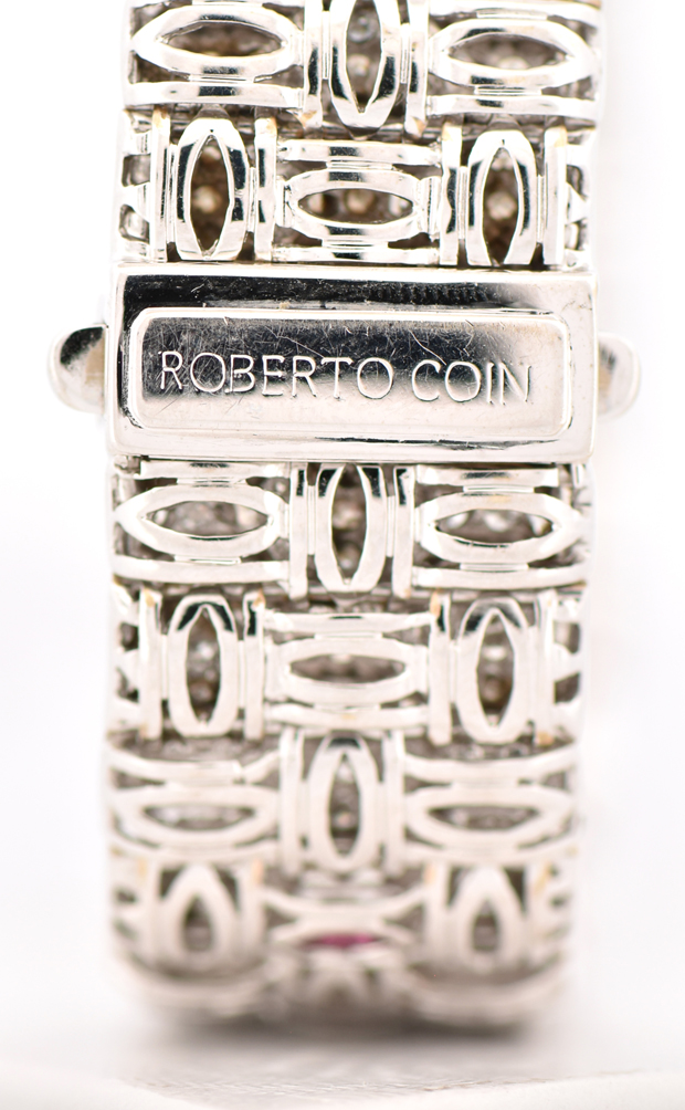 18K White Gold Roberto Coin Diamond Bracelet 