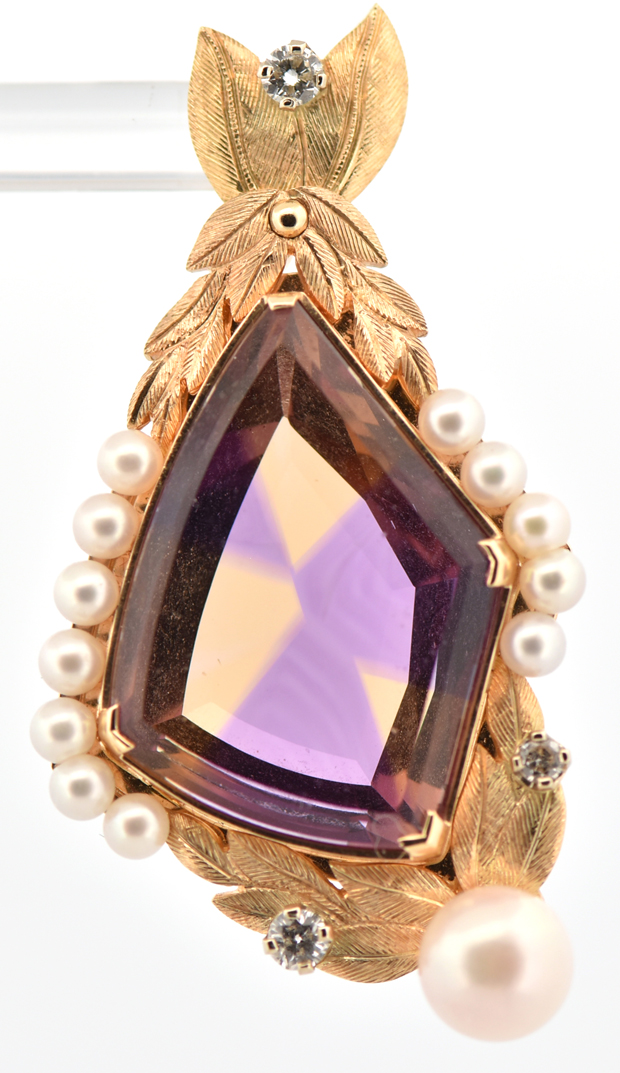 14K Yellow Gold Ametrine Pendant