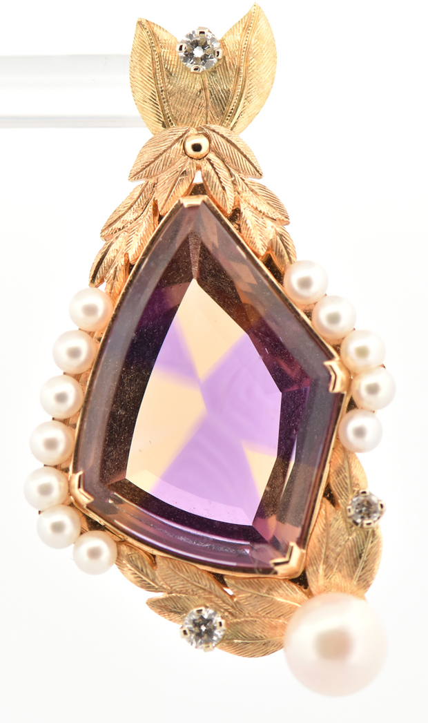 14K Yellow Gold Ametrine Pendant
