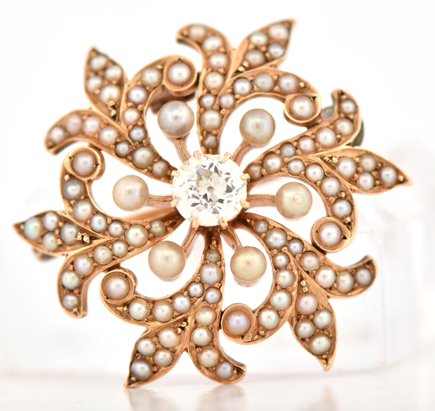 14K Yellow Gold Sunburst Pin