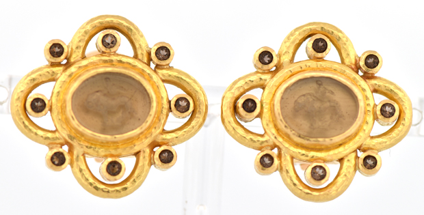 19K Yellow Gold Elizabeth Locke Earrings