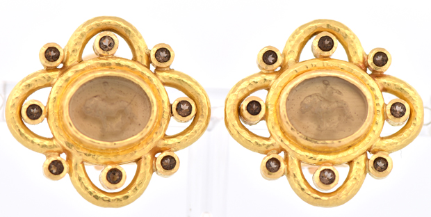 19K Yellow Gold Elizabeth Locke Earrings