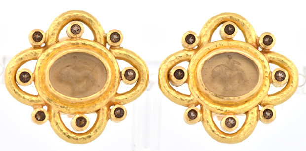 19K Yellow Gold Elizabeth Locke Earrings