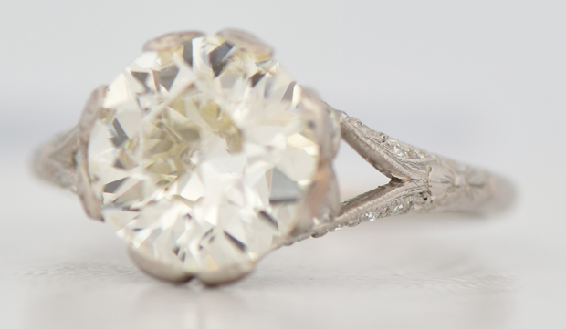 Platinum Diamond Ring with a 2.57 Carat Circular Brilliant, GIA #2225741282