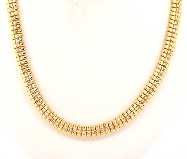 14K Yellow Gold Diamond Necklace