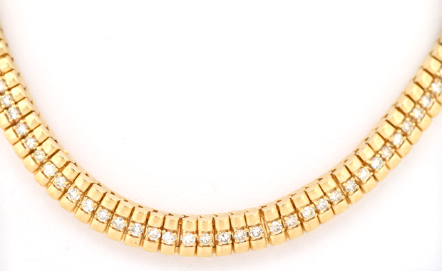 14K Yellow Gold Diamond Necklace