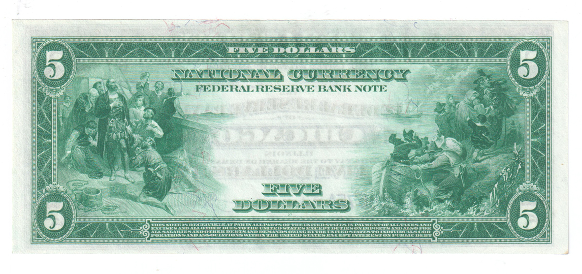 1918 $5 Chicago Fr# 794 - CU