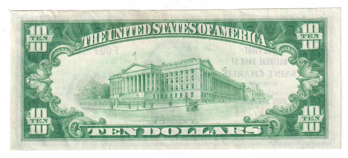 1929 $10 Type 1 - Saint Charles, MO Charter #260 - XF