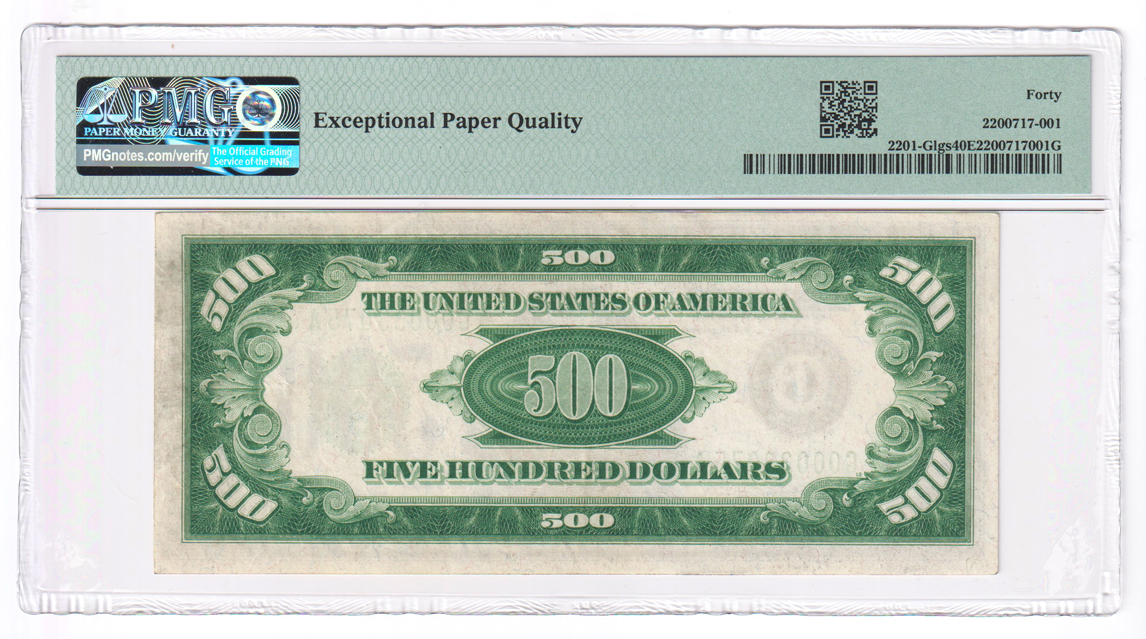 1934 $500 Chicago Fr# 2201Dlgs - PMG XF-40 EPQ