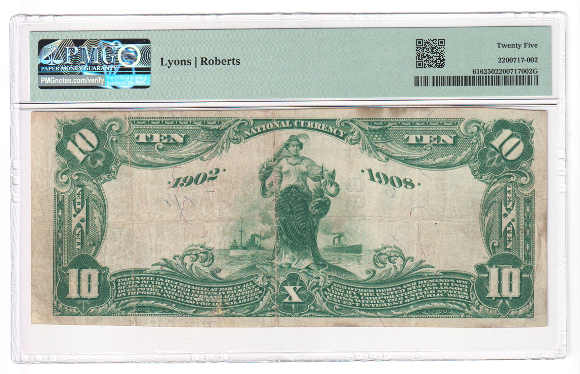 1902 $10 Blue Seal Date Back - Mt. Pleasant, TX Charter #6139 - PMG VF-25