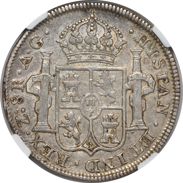Mexico - 1819-ZS AG 8 reales - NGC AU-55