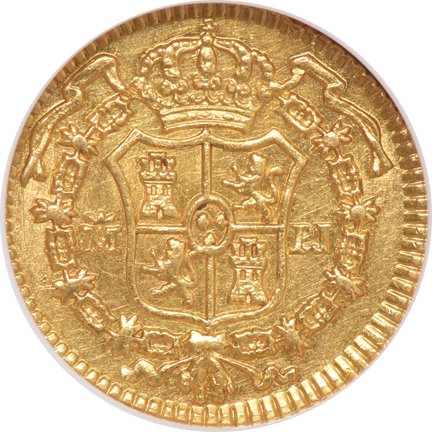 Spain - 1774/3-M PJ 1/2 escudo - NGC AU-55