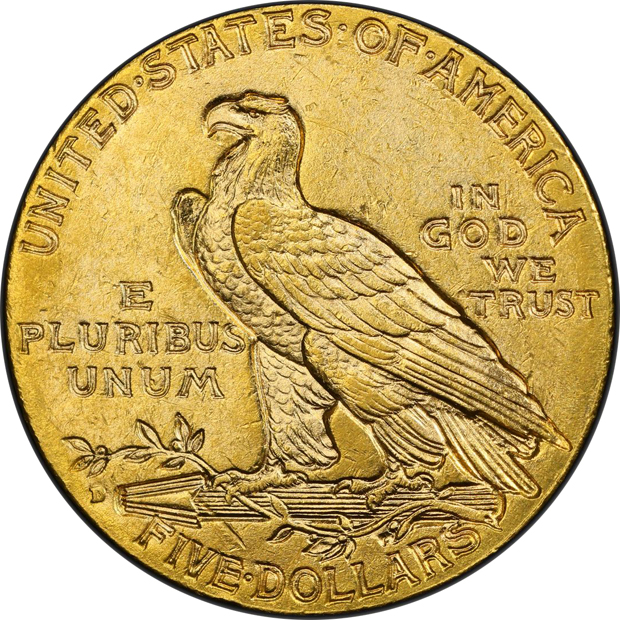 1909-D $5 PCGS MS-62 CAC