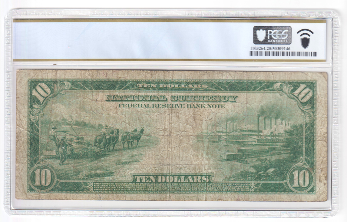1915 $10 Kansas City Fr# 817 - PCGS VF-20
