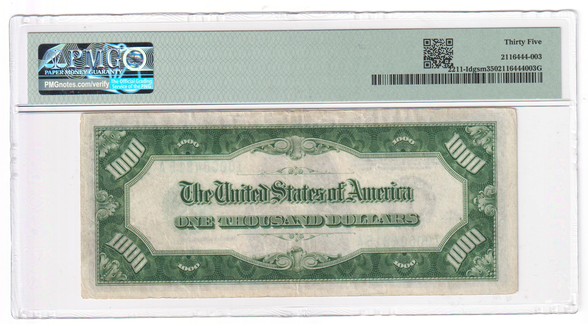 1934 $1,000 Minneapolis Fr# 2211-I DGS Mule - PMG VF-35
