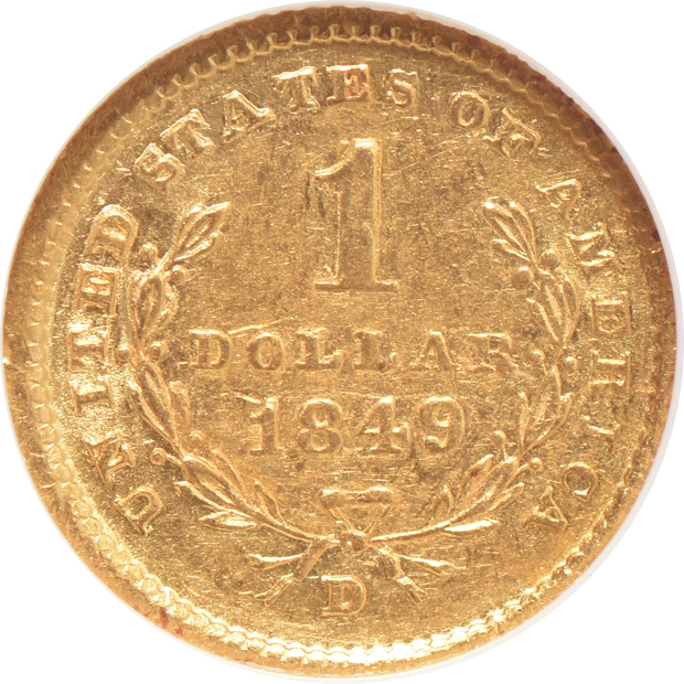 1849-D NGC AU-53 (no line)
