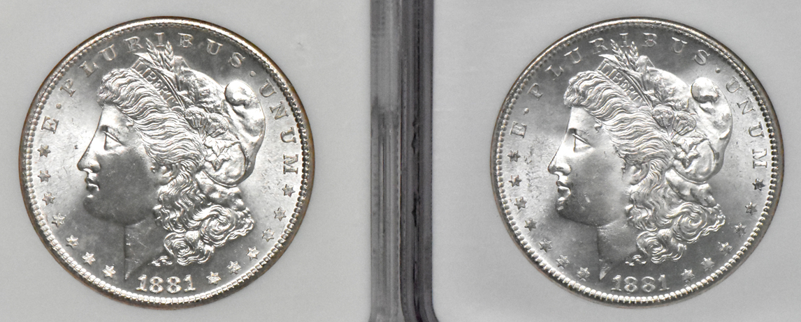 Four 1881-S NGC MS-66