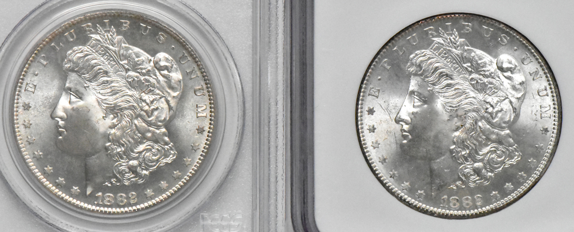 Three 1882-S NGC and one 1882-S PCGS, all MS-66