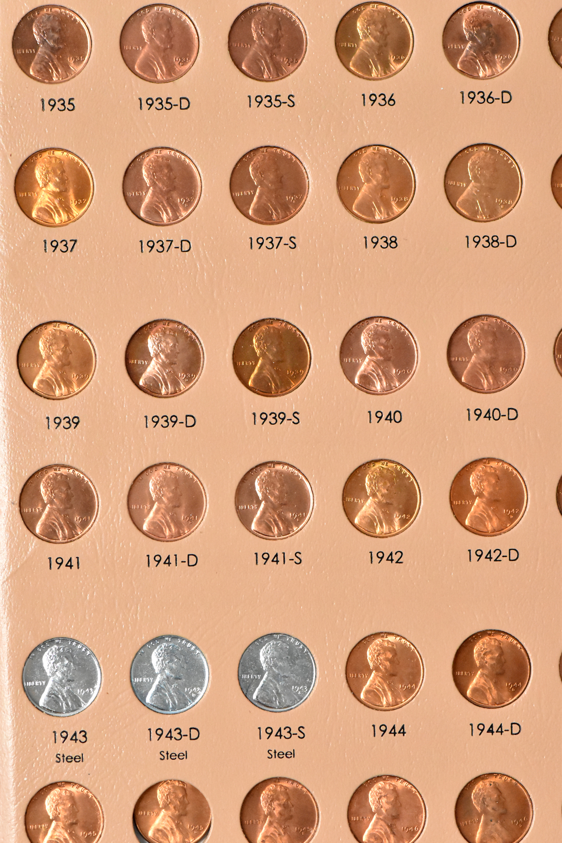Partial Lincoln cent collection, including proof-only issues, in a Dansco 8100 album