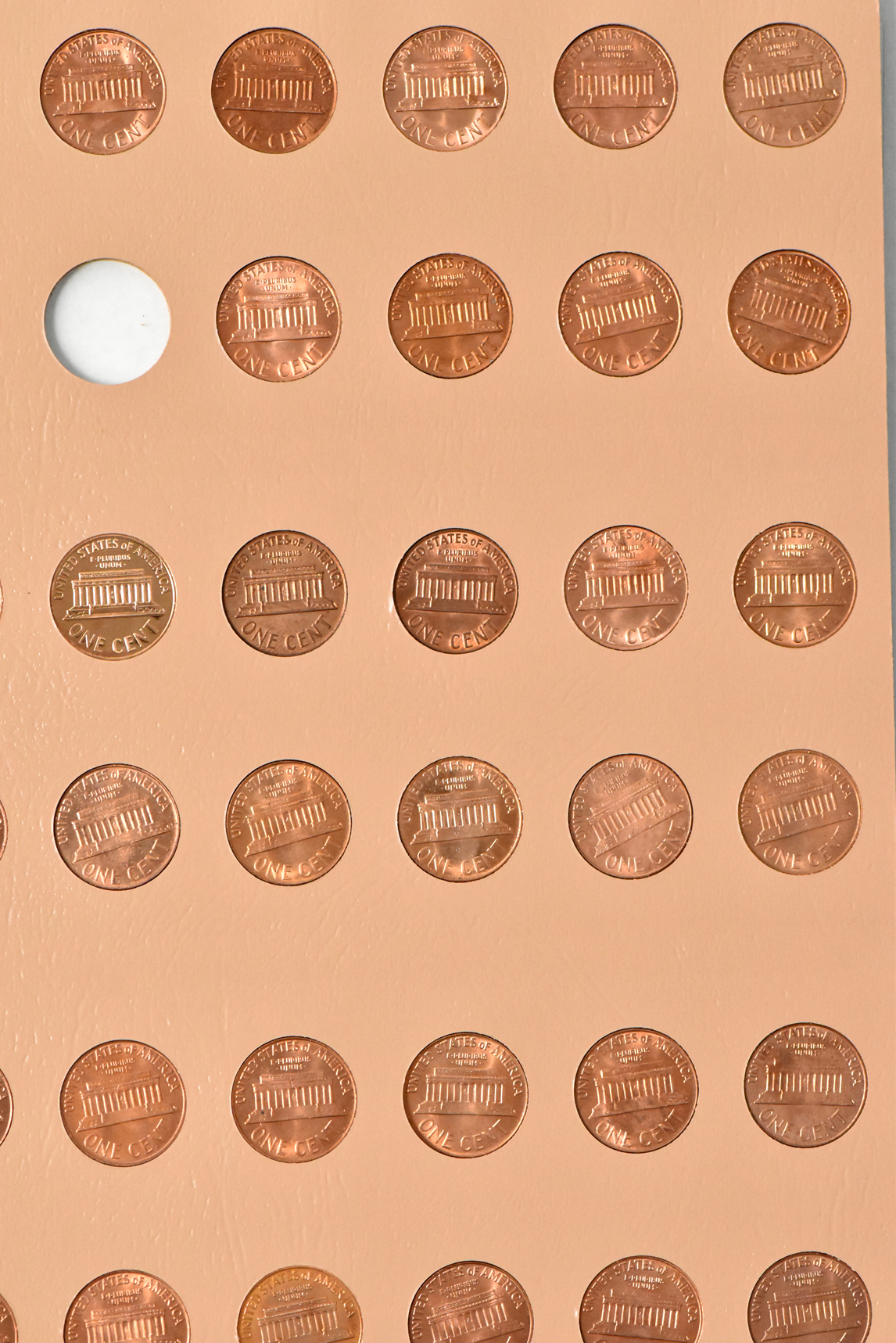 Partial Lincoln cent collection, including proof-only issues, in a Dansco 8100 album