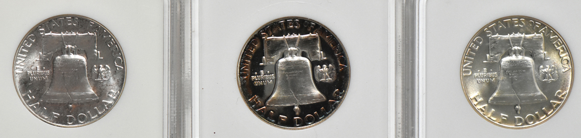 Collection of Proof Franklin half-dollars, 1950 through 1963, all NGC PR-67