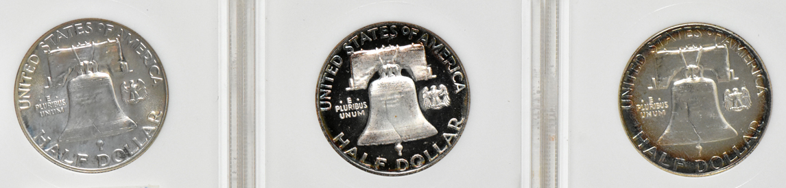 Collection of Proof Franklin half-dollars, 1950 through 1963, all NGC PR-67