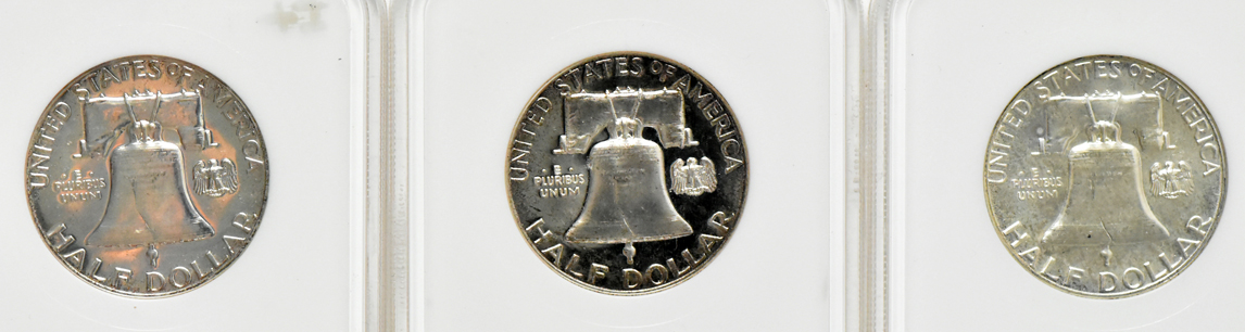 Collection of Proof Franklin half-dollars, 1950 through 1963, all NGC PR-67