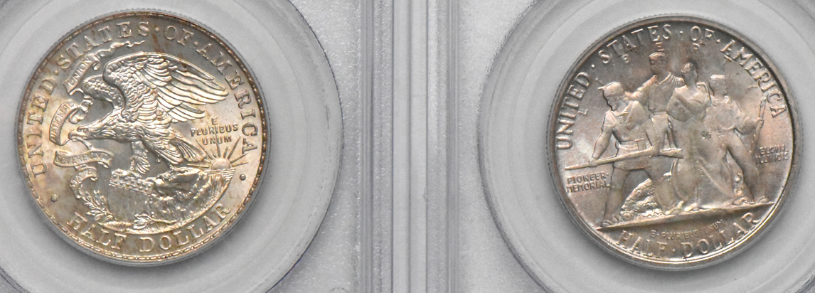 Four silver commem half-dollars, all PCGS MS-65