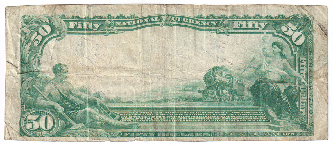 1902 $50 Blue Seal - Fort Worth, TX Charter #2349 - F/pinholes