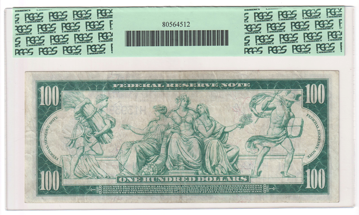 1914 $100 St. Louis Blue Seal Fr# 1112 - PCGS VF-25