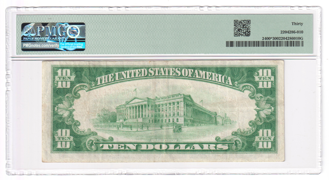 1928 $10 Star Fr# 2400* - PMG VF-30
