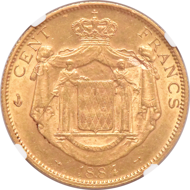 Monaco - 1884-A 100 francs - NGC MS-62