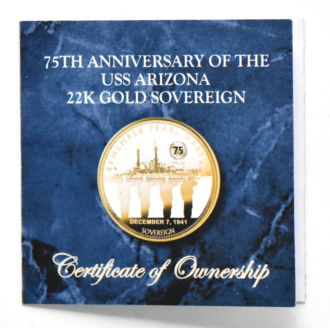 Tristan Da Cunha - 2011 The Royal Wedding Proof double sovereign, and a 2016 75th Anniversary of the USS Arizona sovereign, both with box and certificate