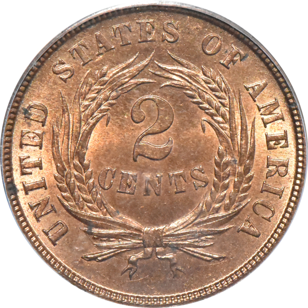 1865 PCGS MS-64RB CAC