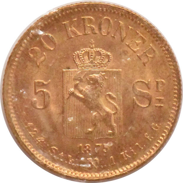 Norway - 1875-ST 20 kroner - UNC.