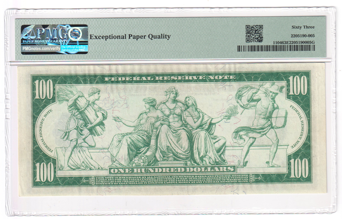 1914 $100 Atlanta Blue Seal Fr# 1104 - PMG ChCU-63 EPQ