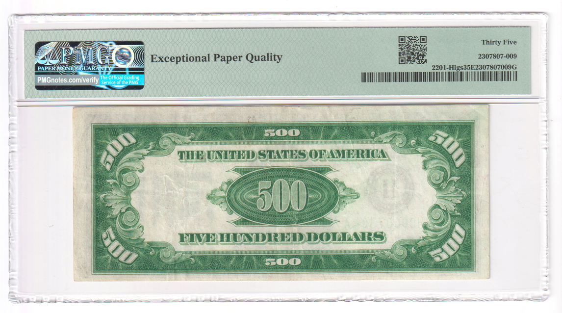 1934 $500 St. Louis Fr# 2201-Hlgs - PMG VF-35 EPQ