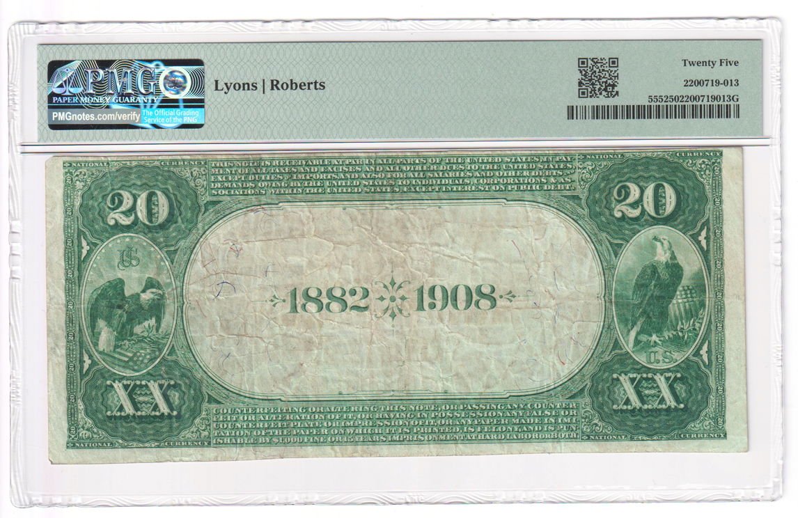 1882 $20 Date Back - Herrin, IL Charter #5303 - PMG VF-25