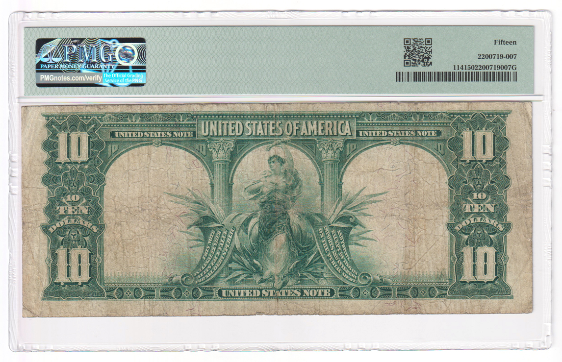 1901 $10 Bison Fr# 114 - PMG F-15