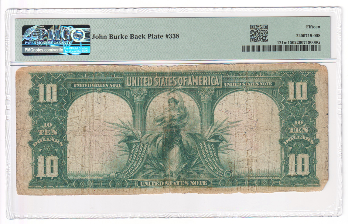1901 $10 Bison Fr# 121m - PMG F-15