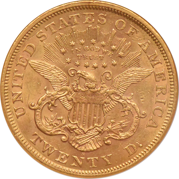 1869-S NGC AU-55 (no line)