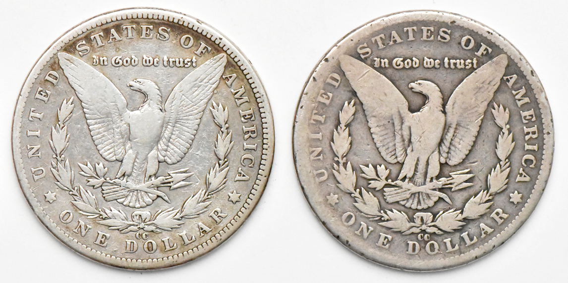 Two raw 1889-CC, as described