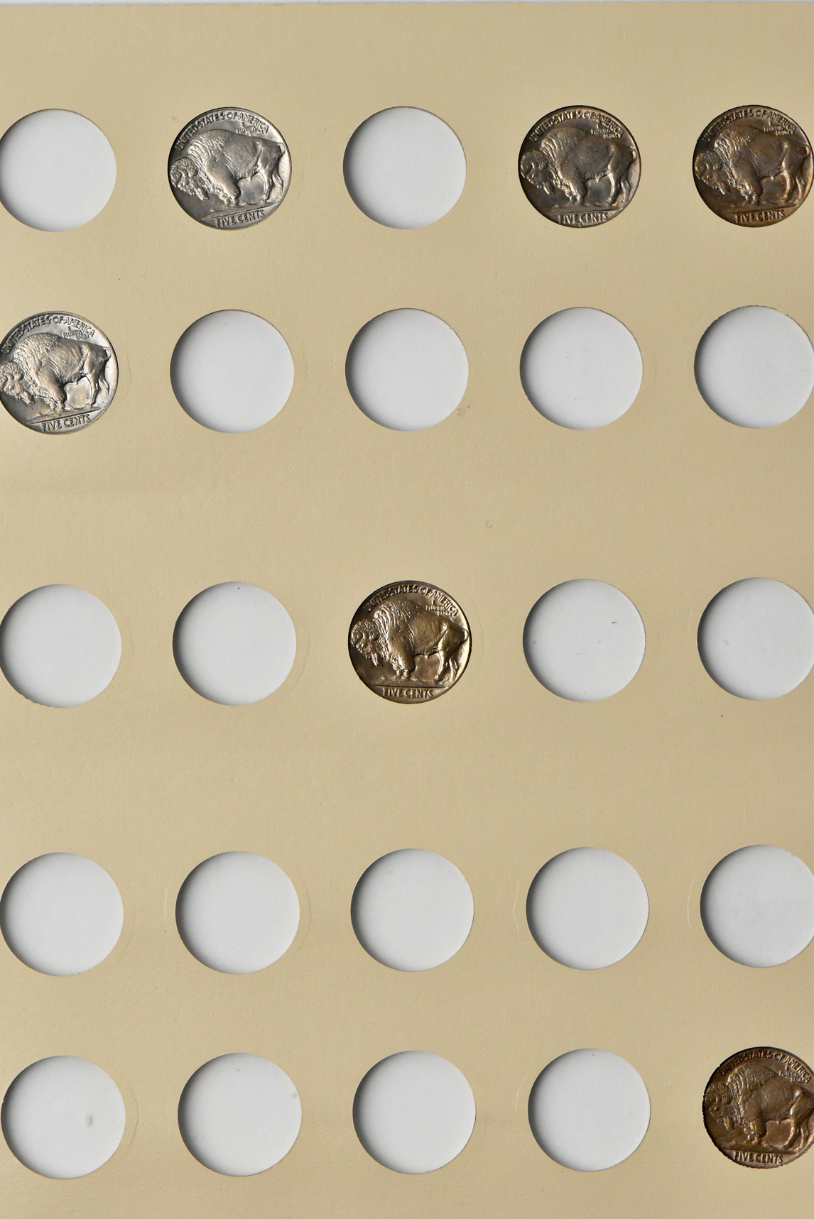 Collection of 27 Buffalo nickels in a Littleton album