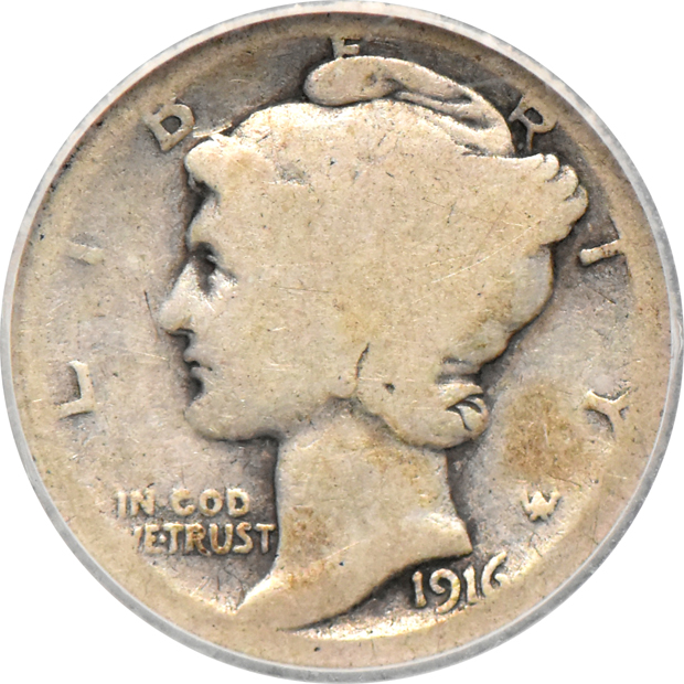 Complete collection of Mercury dimes in an album